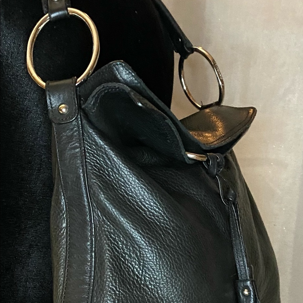 Alfani black Genuine Leather Purse Tassels​​​​​​​​​​​​​​​​​​​​​​​​​​​​ - Picture 5 of 12